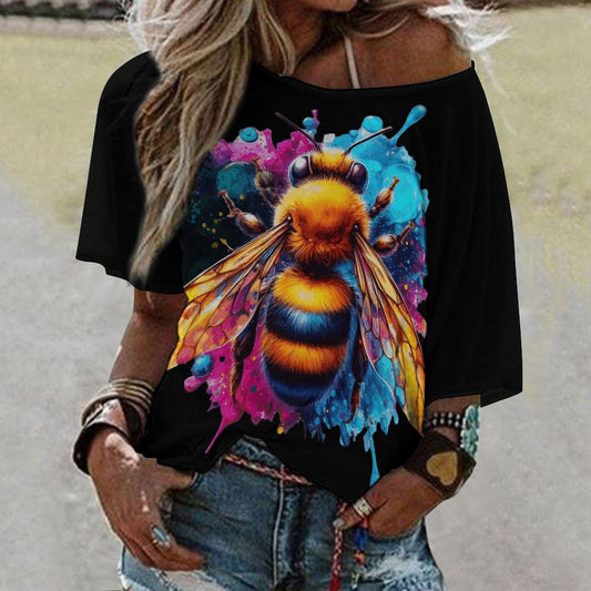 Women’s Off the Shoulder Half-Sleeve T-shirt