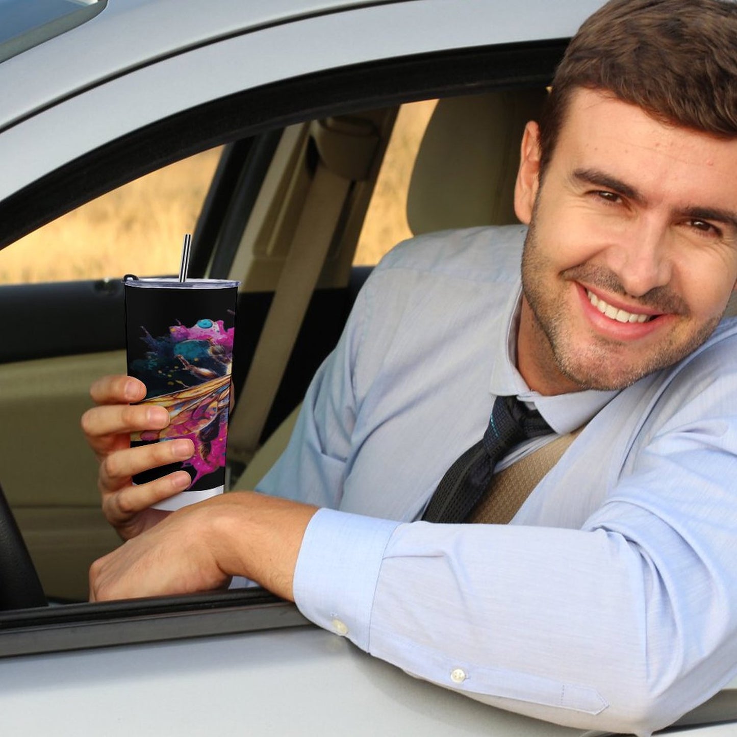 Car Travel Mug Set with Cleaning Kit