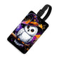 Full-Printed Owl Luggage Tag with Black Hanging Loop