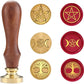 Wax Seal Stamp Set, Sealing Wax Stamps Copper Seals with Wooden Hilt