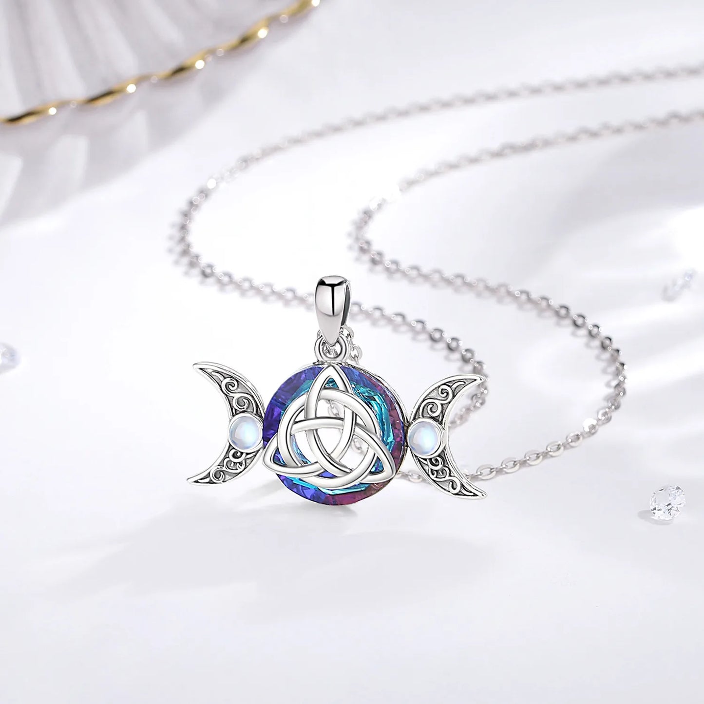 925 Sterling Silver Witch Knot Necklace