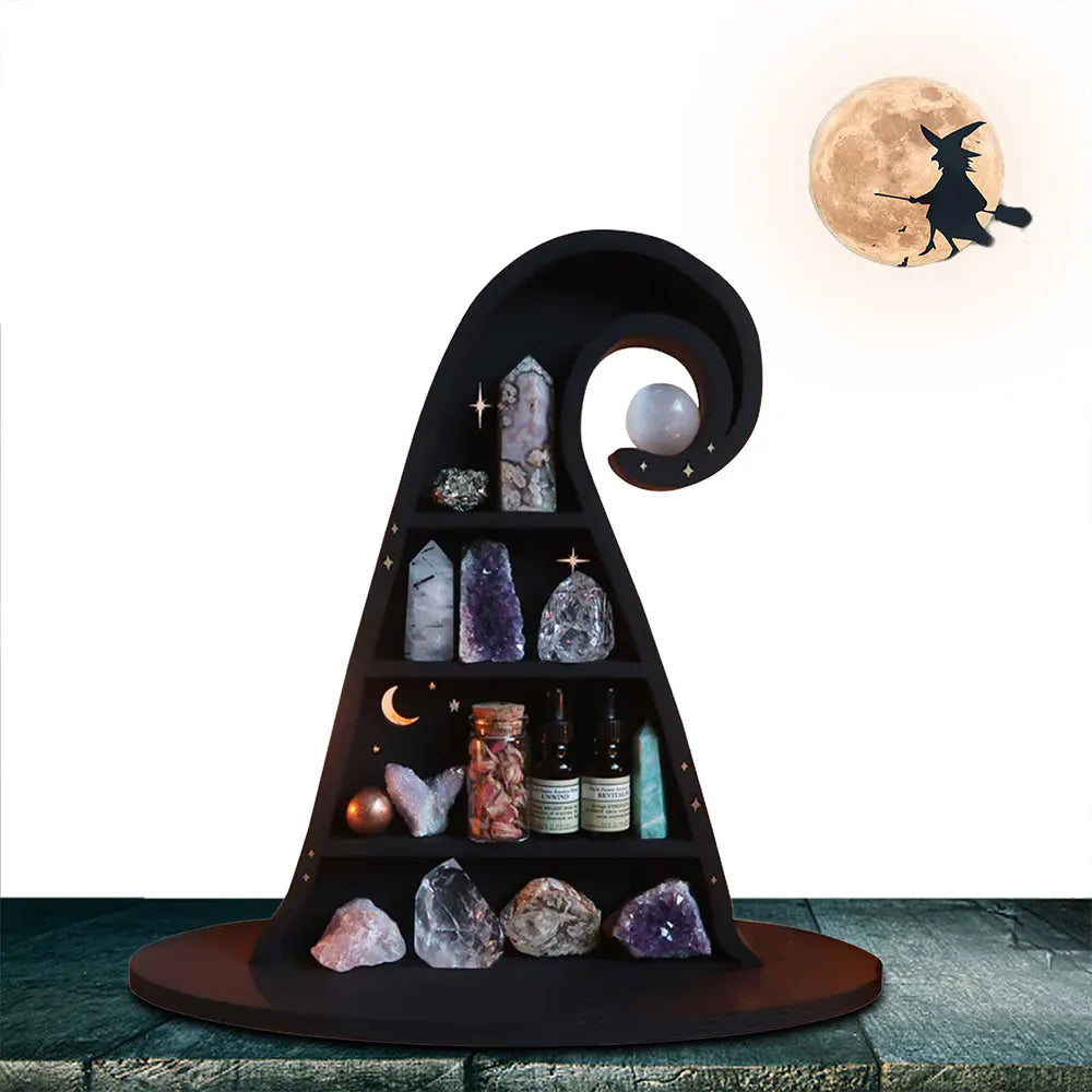 Witch Hat Crystals Shelf