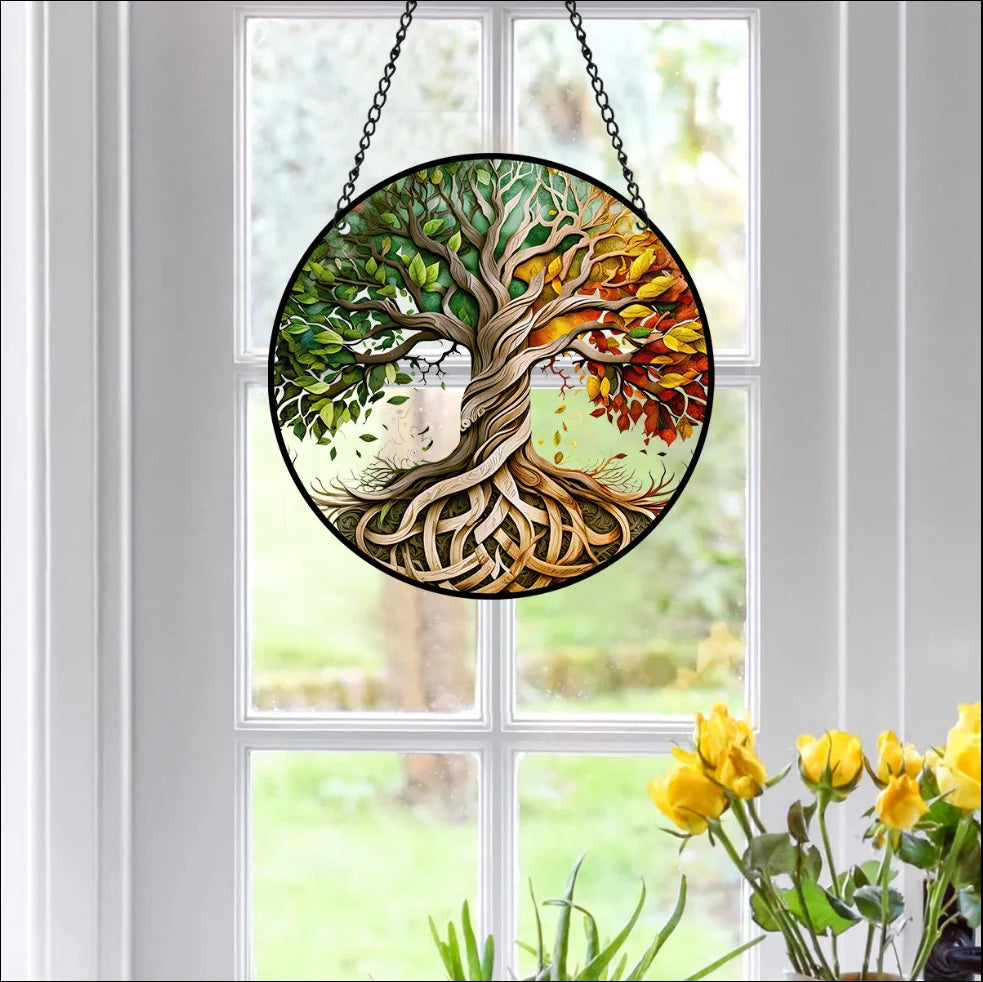 Tree of Life Stained Acrylic Suncatcher