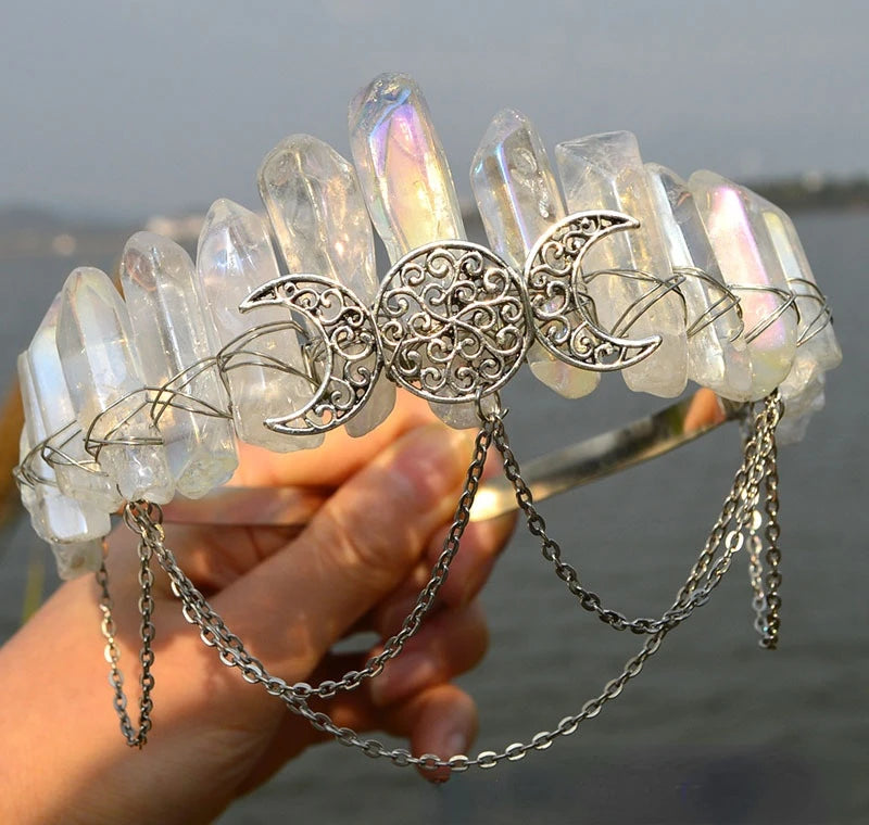 Natural Crystal Witch Crown Headband