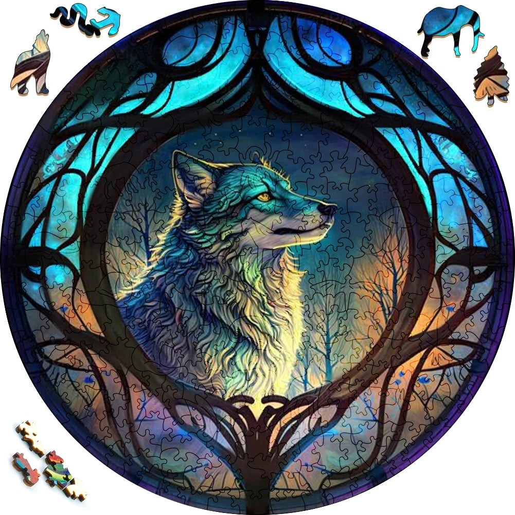 Handsome Lone Wolf Wooden Jigsaw Puzzle