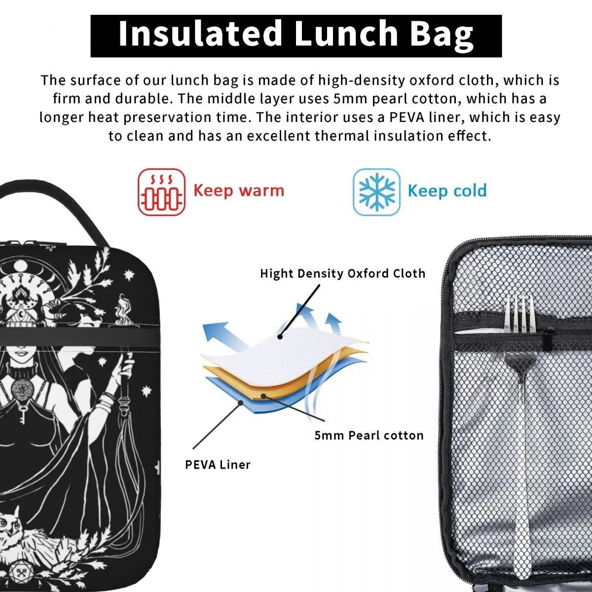 Variety of Witch Designed Insulated Lunch Bags