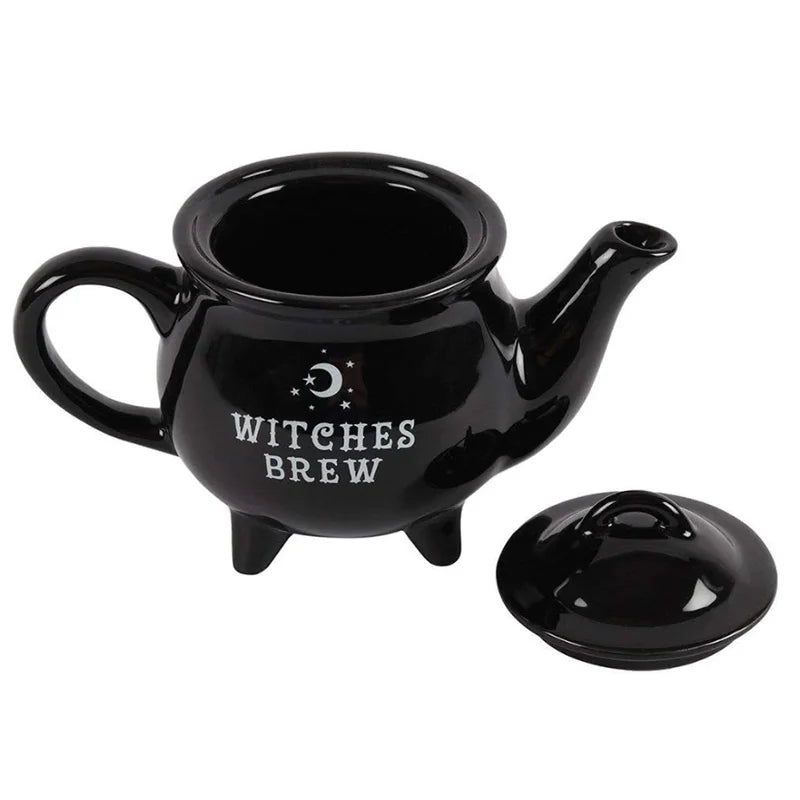 Black Ceramic Tea Pot, Witches Brew Teapot