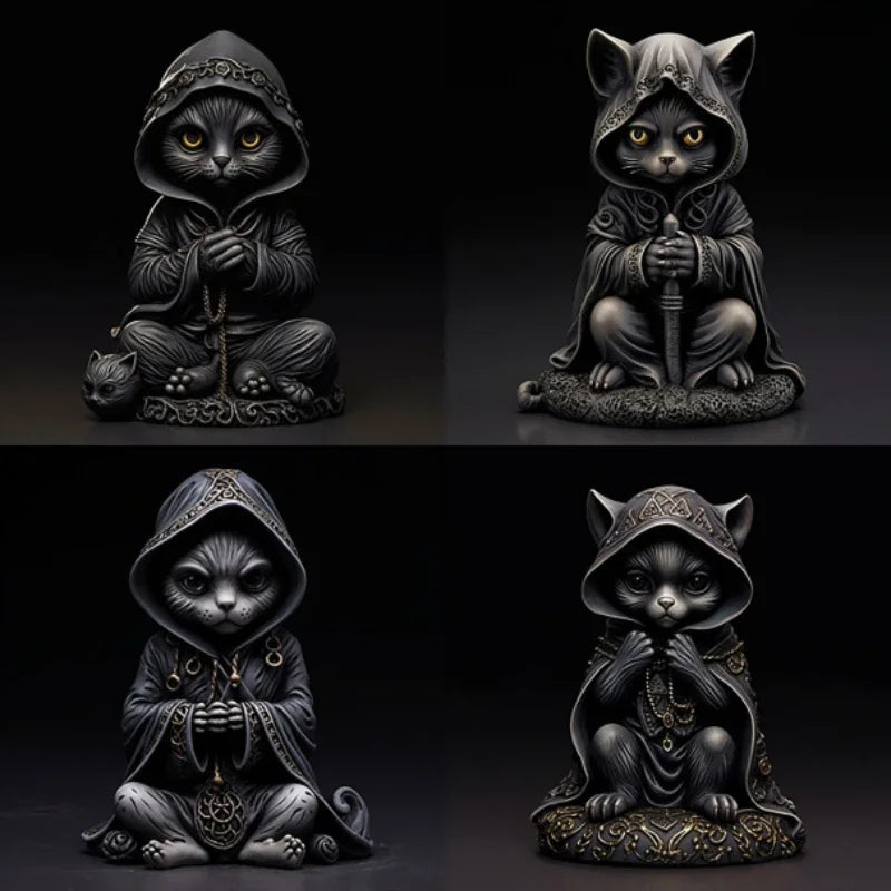 Magical Black Cat Resin Figurine