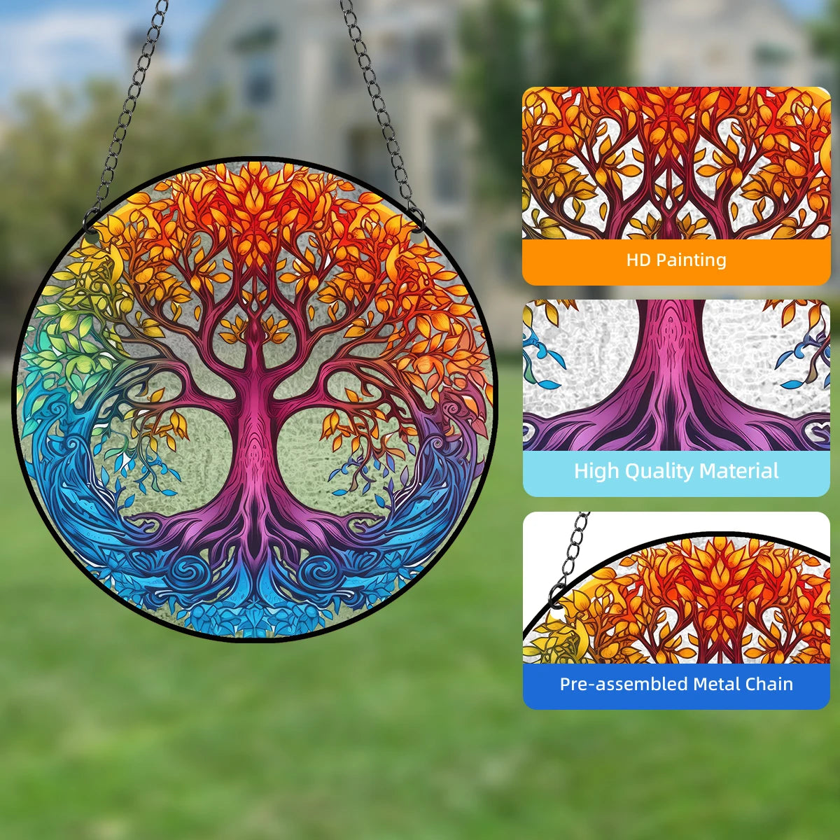 Tree of Life Stained Window Hangings