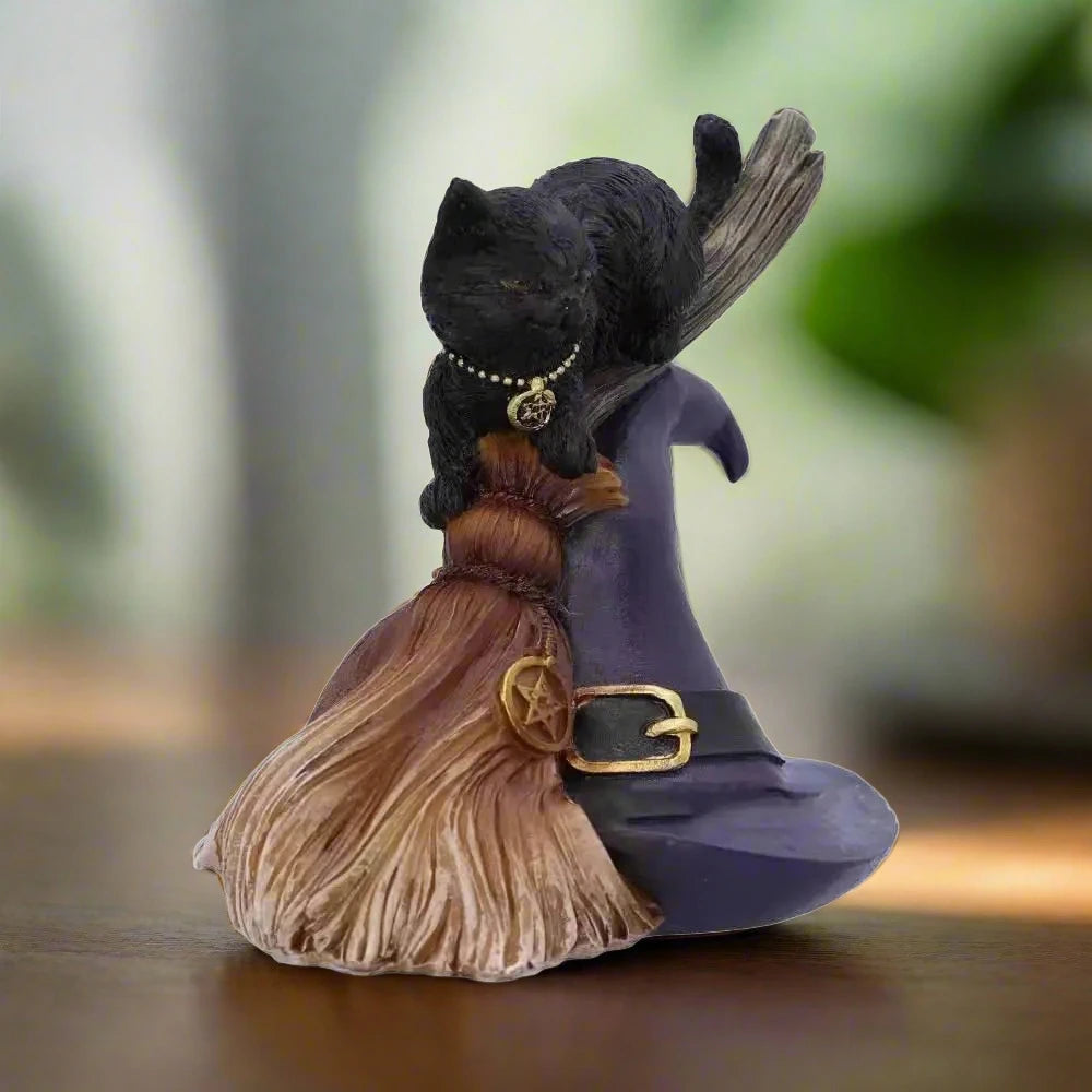 Resin Bewitched Black Cat Ornament