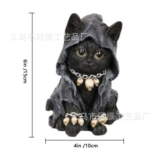 Cloaked Black Cat Figurine