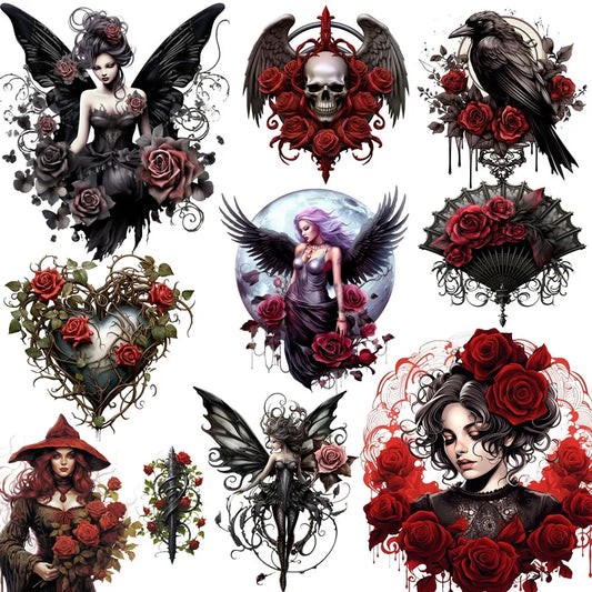Red Rose Witch Stickers