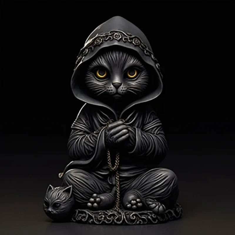 Magical Black Cat Resin Figurine