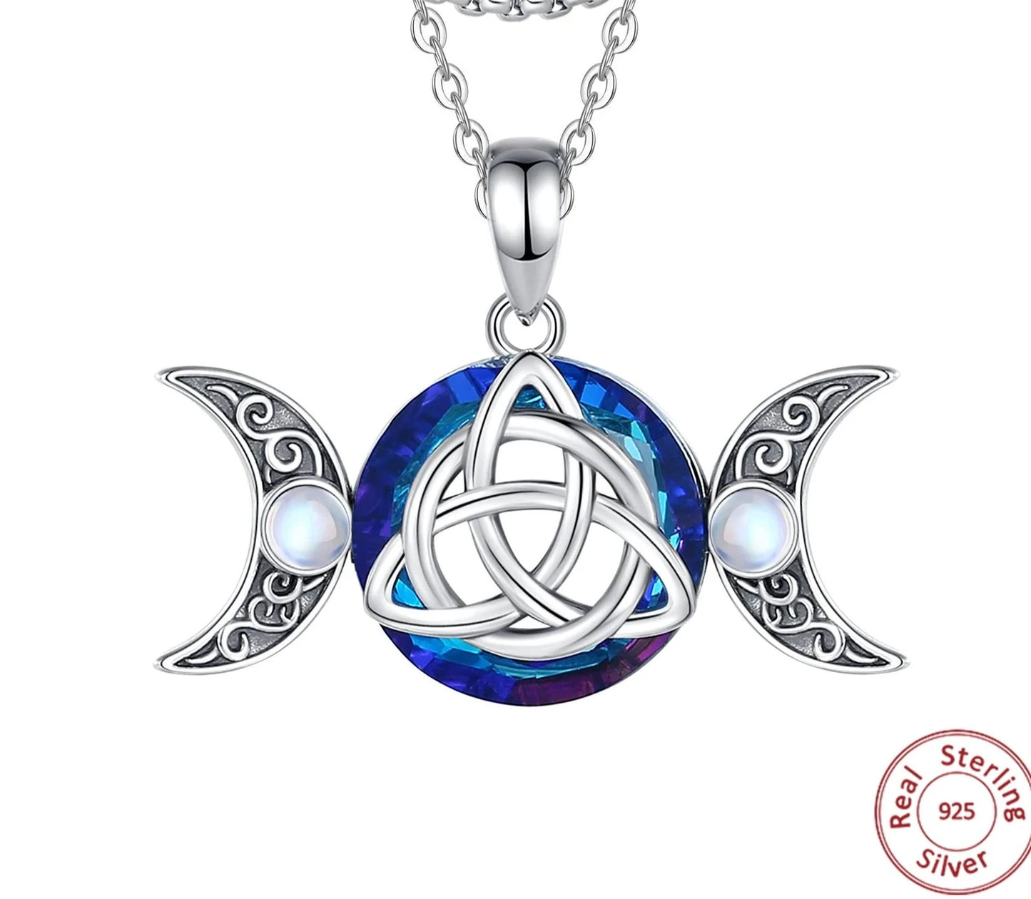 925 Sterling Silver Witch Knot Necklace