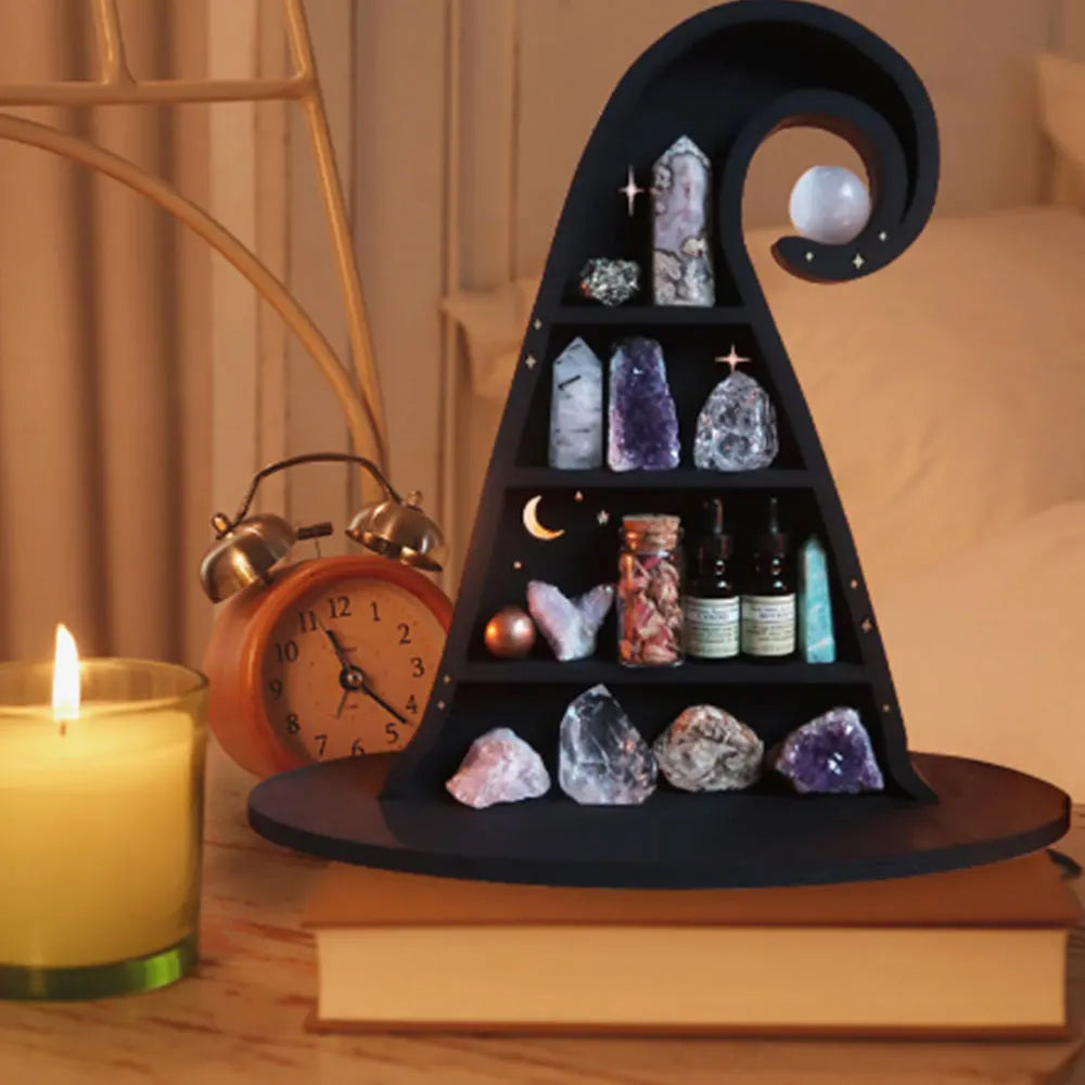 Witch Hat Crystals Shelf