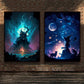 Under The Moon Witch Canvas Paintings