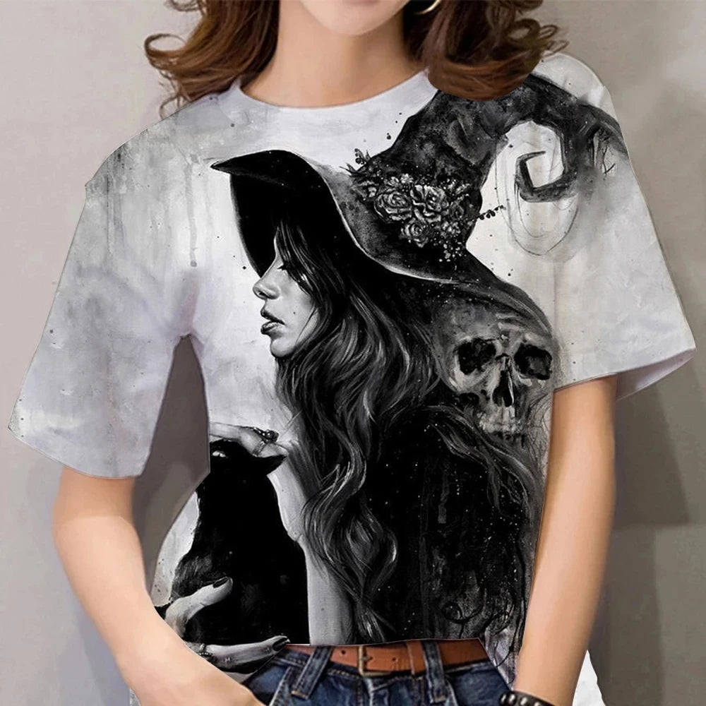 Short Sleeved Summer Witch T Shirts