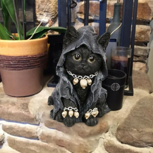 Cloaked Black Cat Figurine