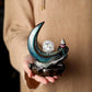 Crescent Moon Crystal Incense Burner