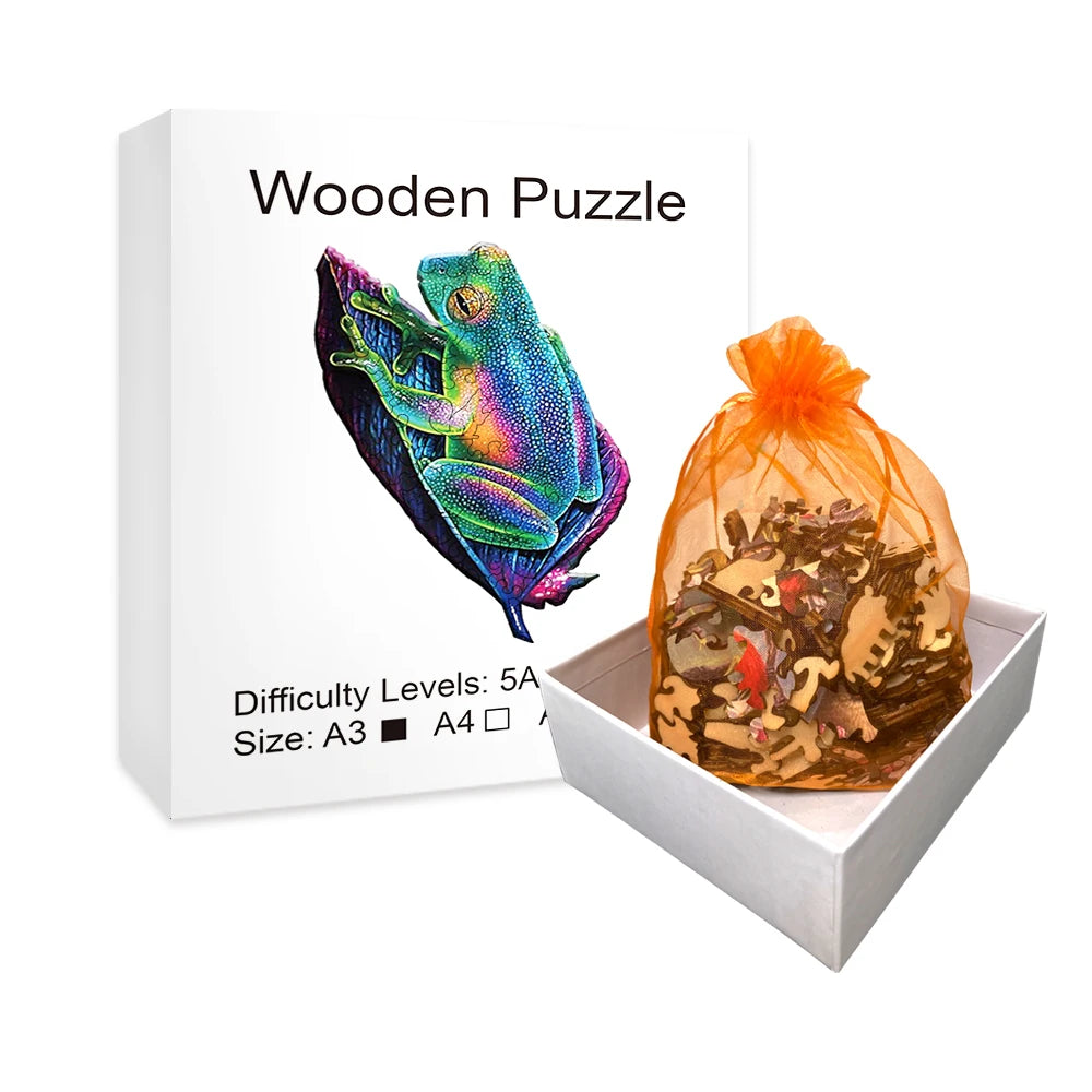 Wooden Frog Jigsaw Puzzle