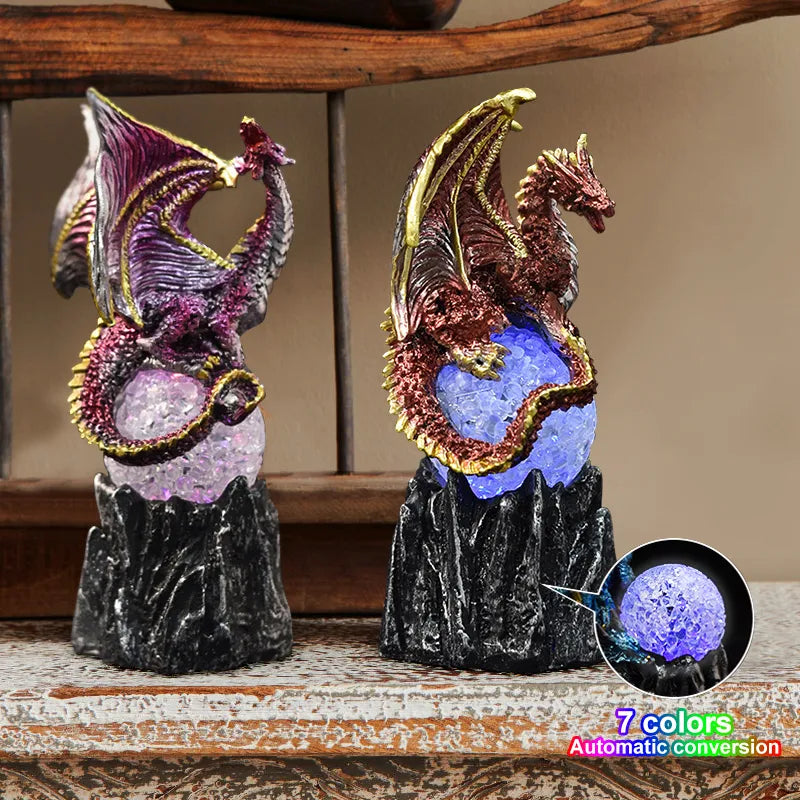 Lava Resin Base Dragon Statues
