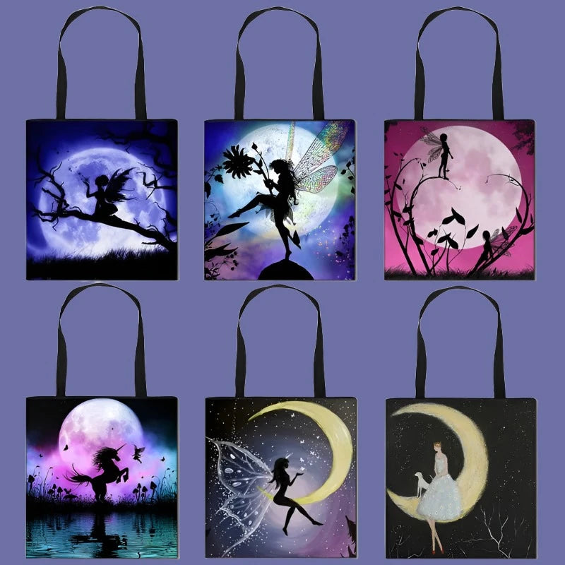 Moonlight Fairy Print Tote Bags