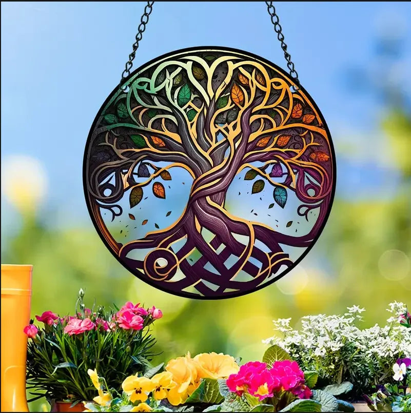 Tree of Life Stained Acrylic Suncatcher