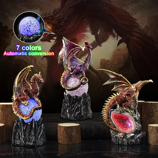 Lava Resin Base Dragon Statues