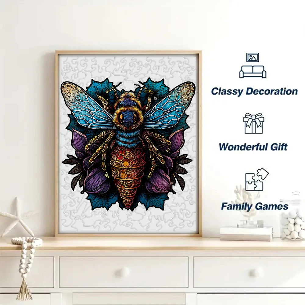 Bee-Shaped Wooden Jigsaw Puzzle