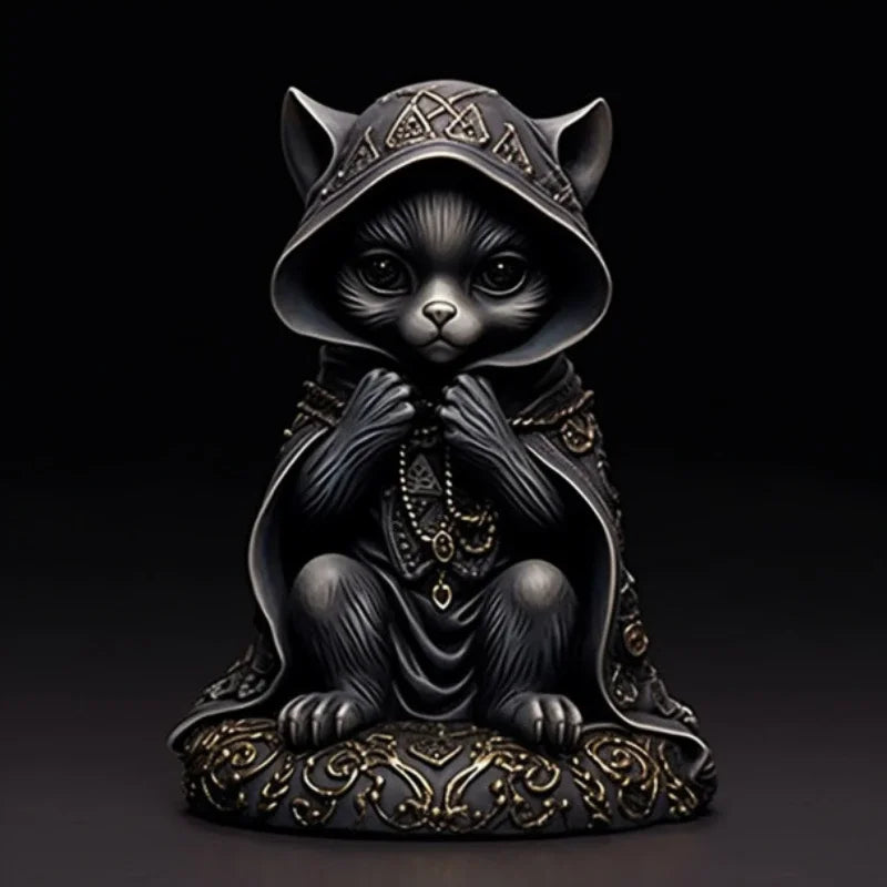 Magical Black Cat Resin Figurine