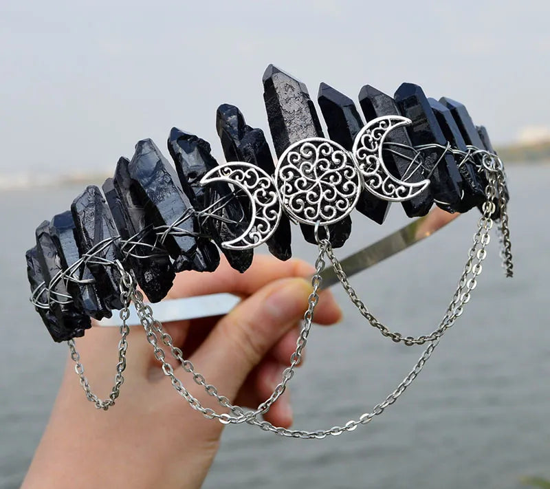 Natural Crystal Witch Crown Headband