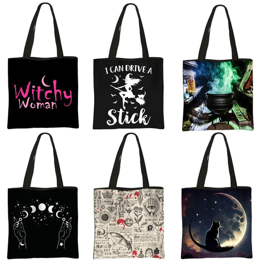 Witch Print Tote Bags