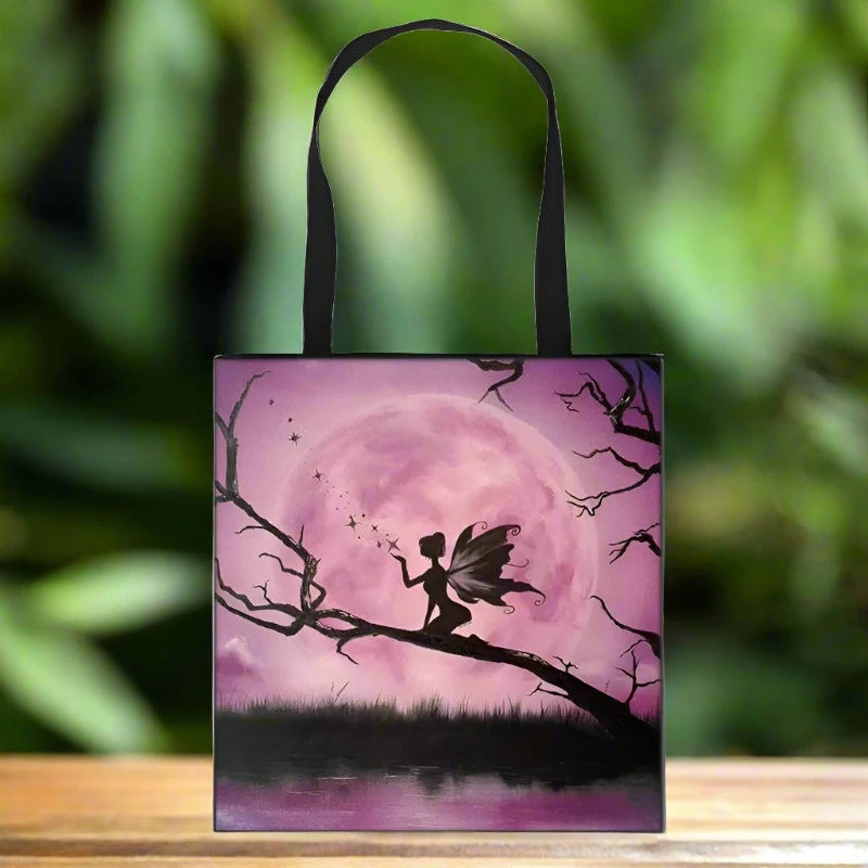 Moonlight Fairy Print Tote Bags