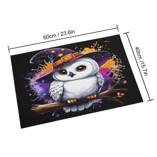 Crystal Velvet Owl Bedroom Floor Mat