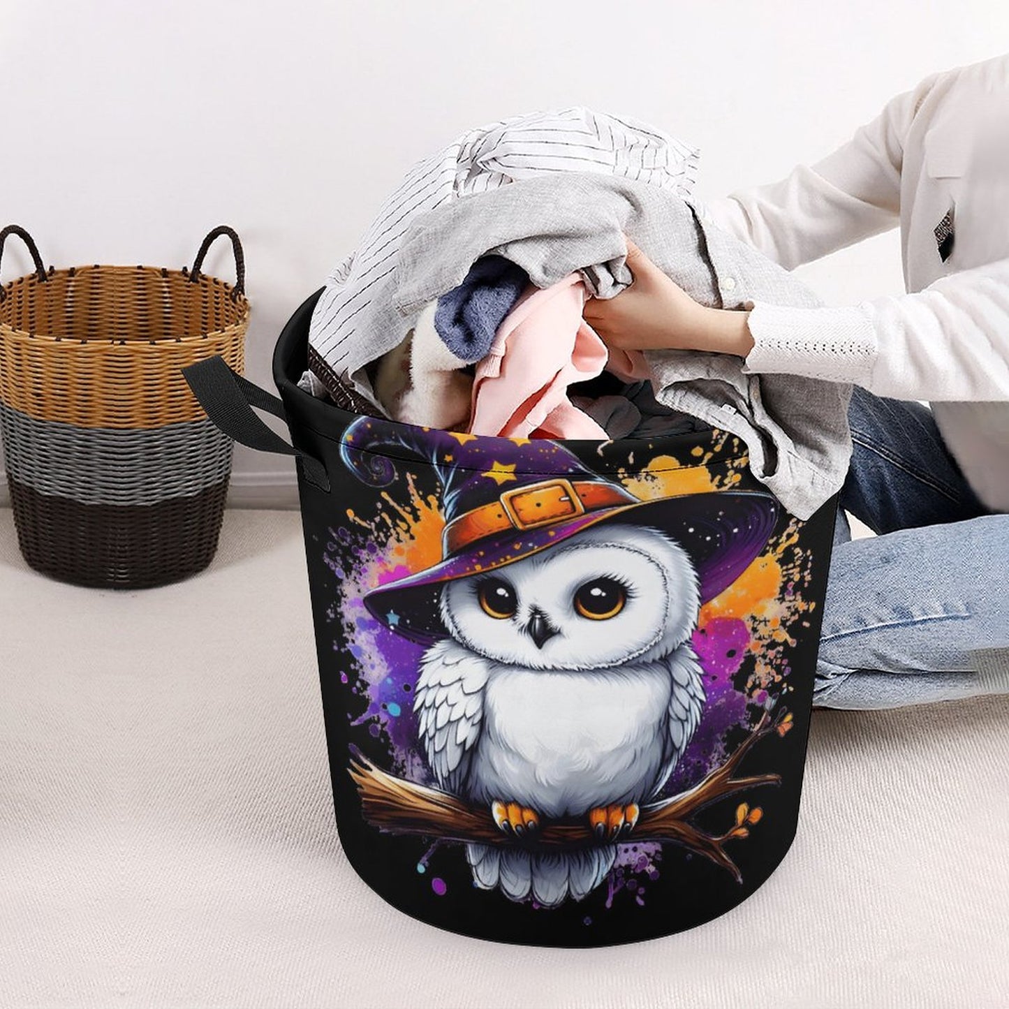 Owl Collapsible Laundry Basket