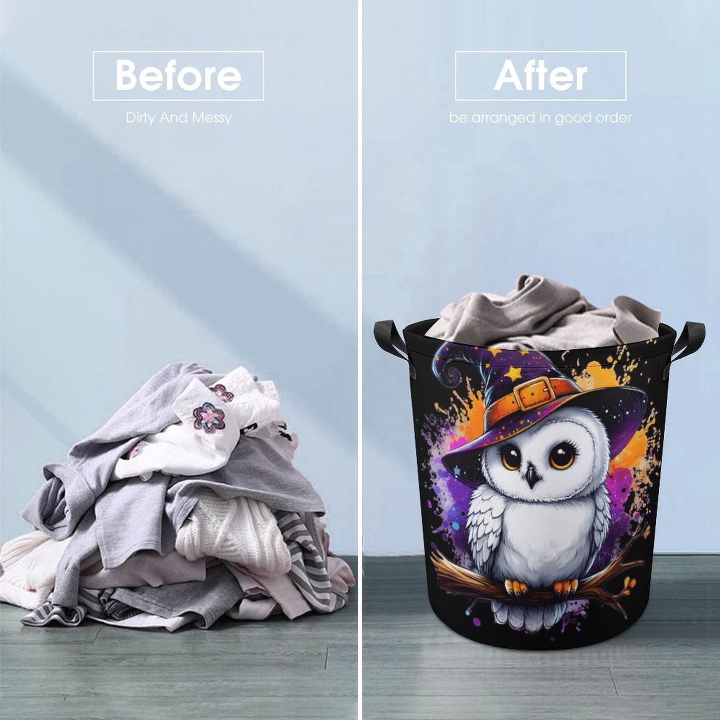 Owl Collapsible Laundry Basket