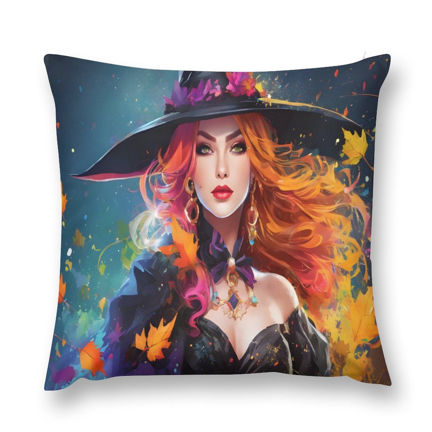 Set of 4 Plush Witch Cushion Covers