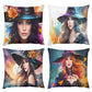 Set of 4 Plush Witch Cushion Covers